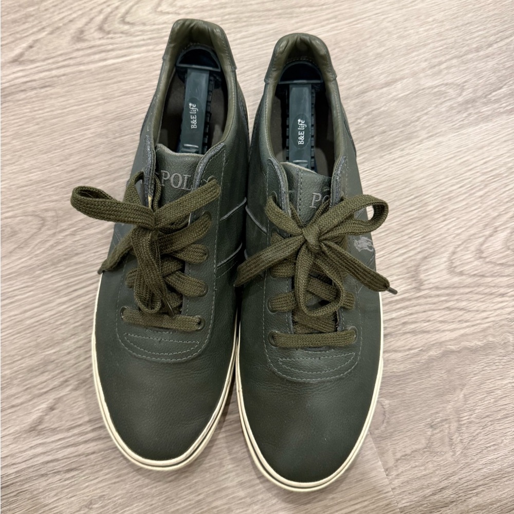 Polo Ralph Lauren Men's Green Leather Sneakers